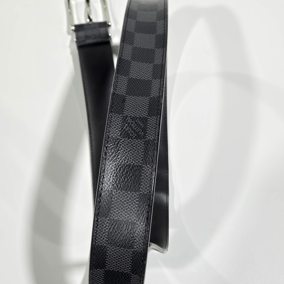 LOUIS VUITTON Sz 36 Belt M/L Sanctuary Force Damier Graphite Black Mens 32"-36". - Picture 7 of 16